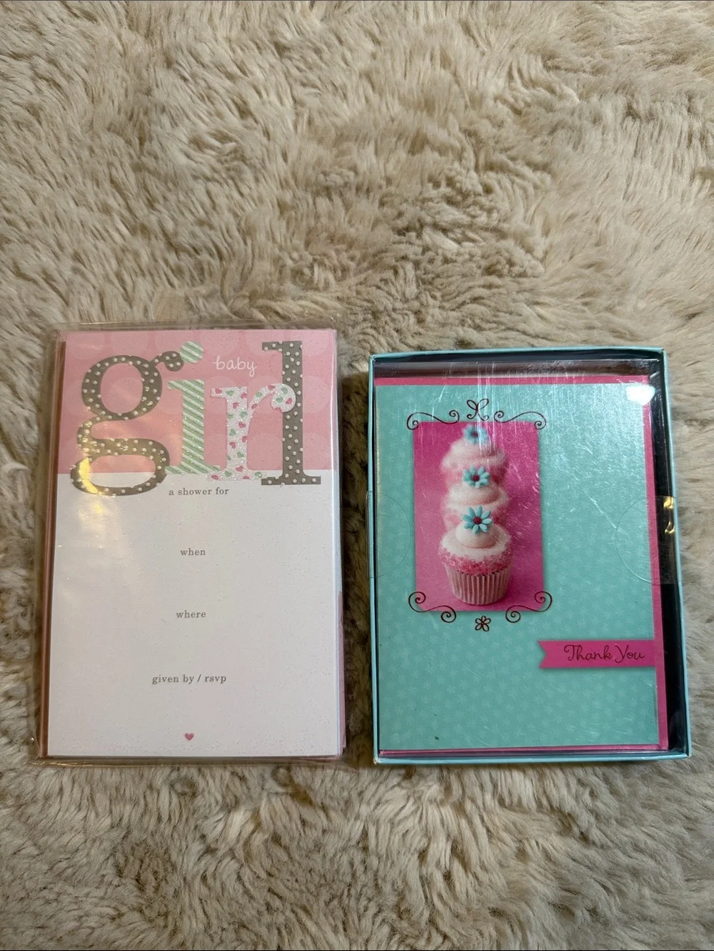 ✨American Greeting Baby Girl Shower Invitations + Thank You Cards🩷